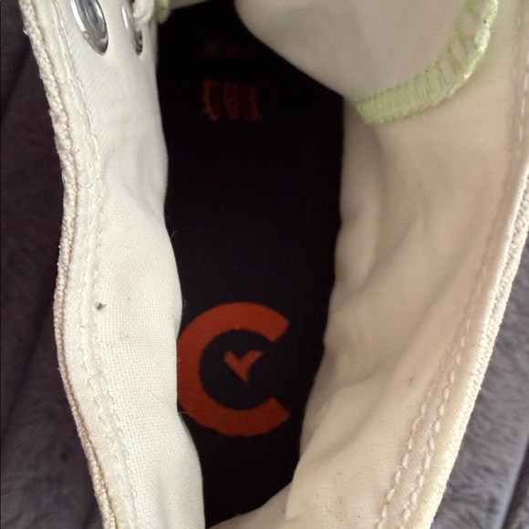 Men’s Converse Cream Glow in the Dark High-Tops with Neon Green Soles size 11.5 - Picture 14 of 15